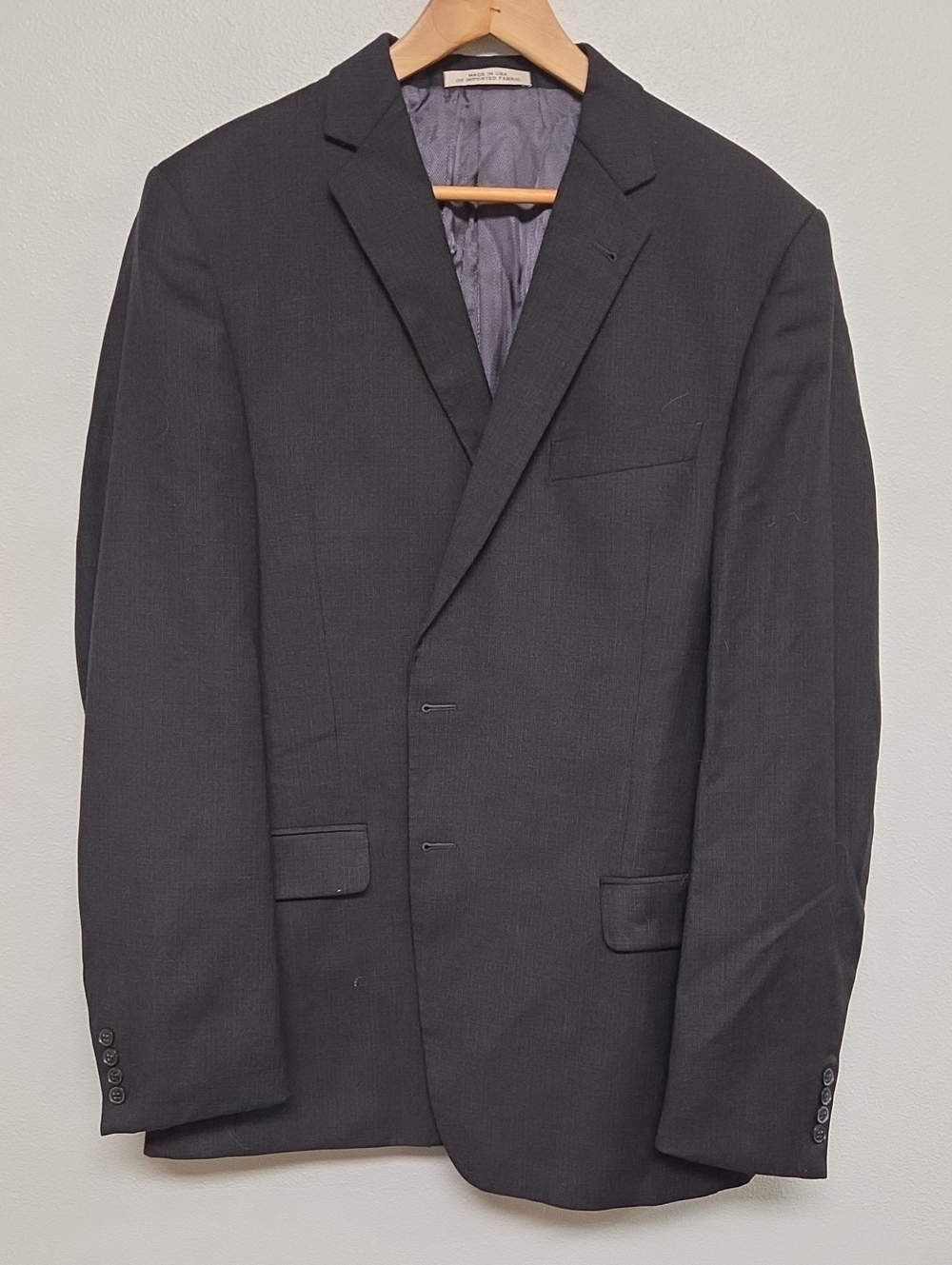 Joseph Abboud Classic Black Notch Lapel Two-Button Suit Jacket